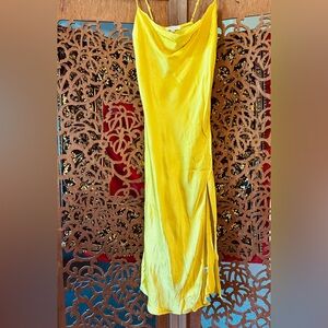 Satin Yellow Dress - XS